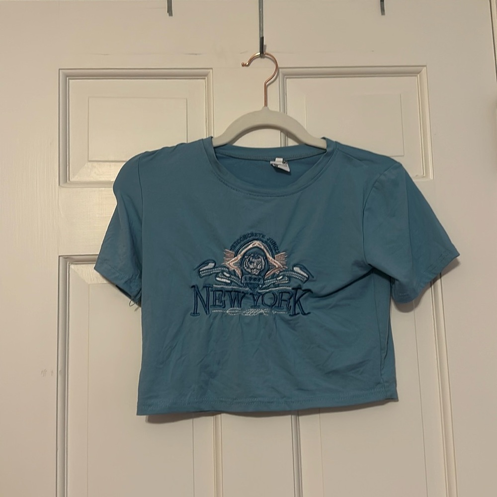 Blue “New York” Baby Tee